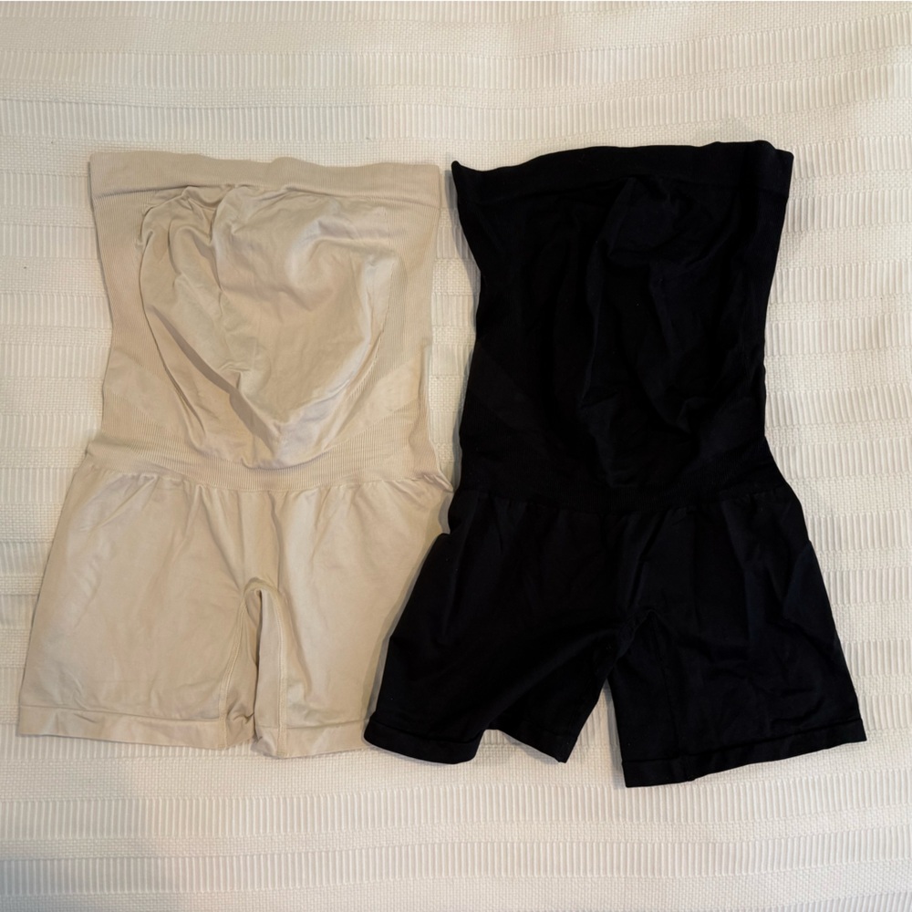 BLANQI Maternity Active Bike Shorts 6" Compression Everyday Support Black + Nude